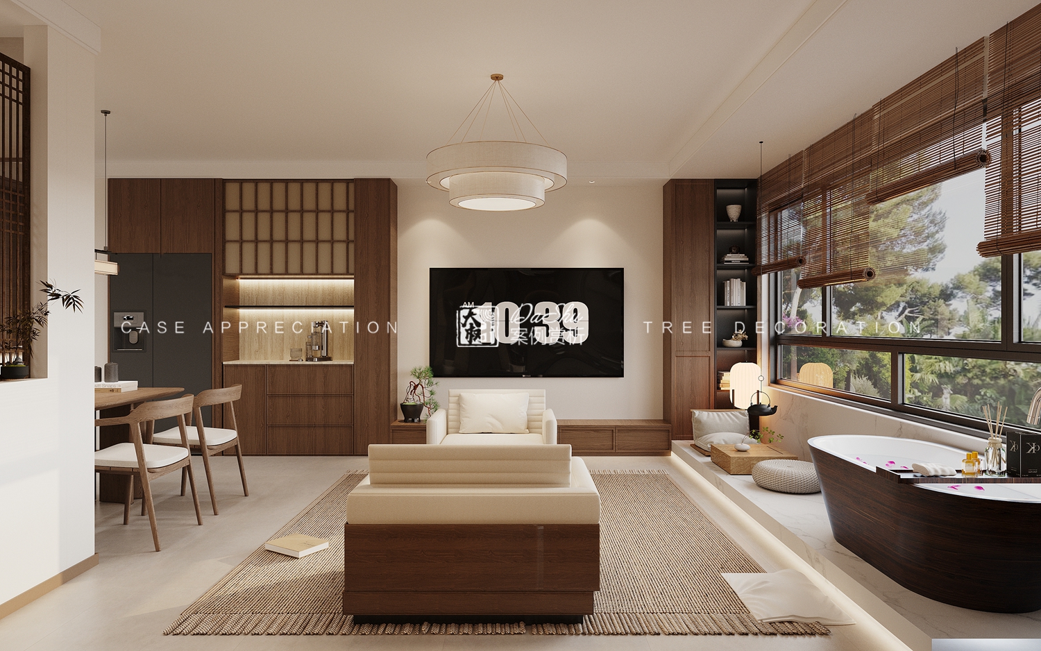 上城雲著60㎡新中式風格效果圖