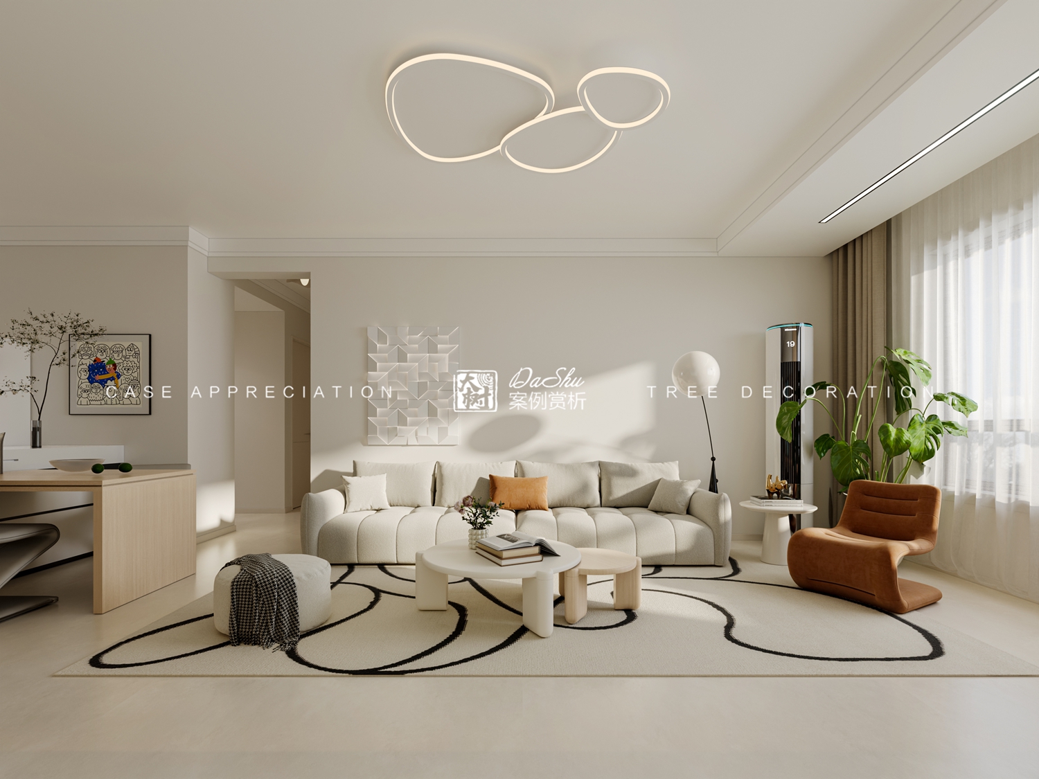 昆侖賦62㎡美式風格效果圖