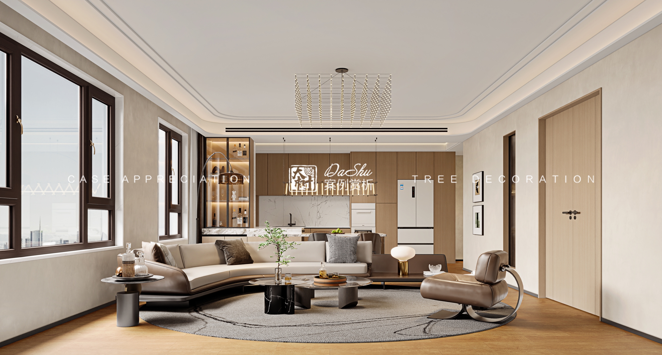 招商天璽100㎡現代風格效果圖