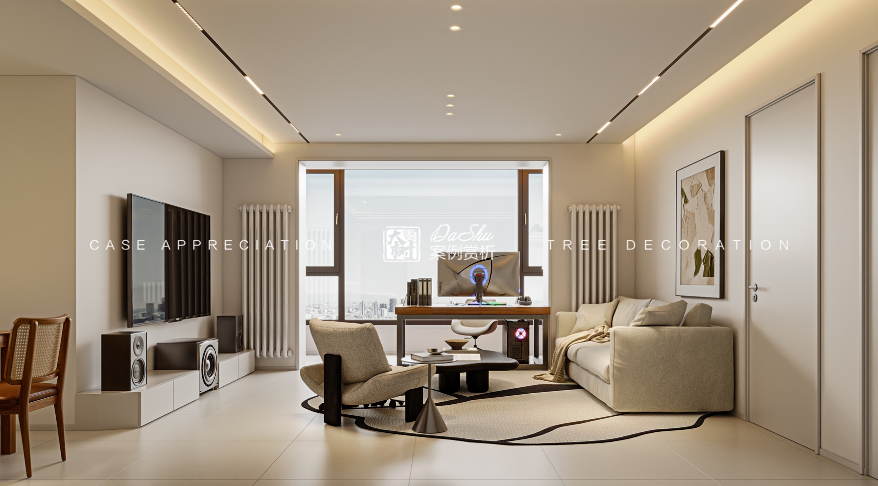 理工大學家屬樓94㎡現代風格效果圖