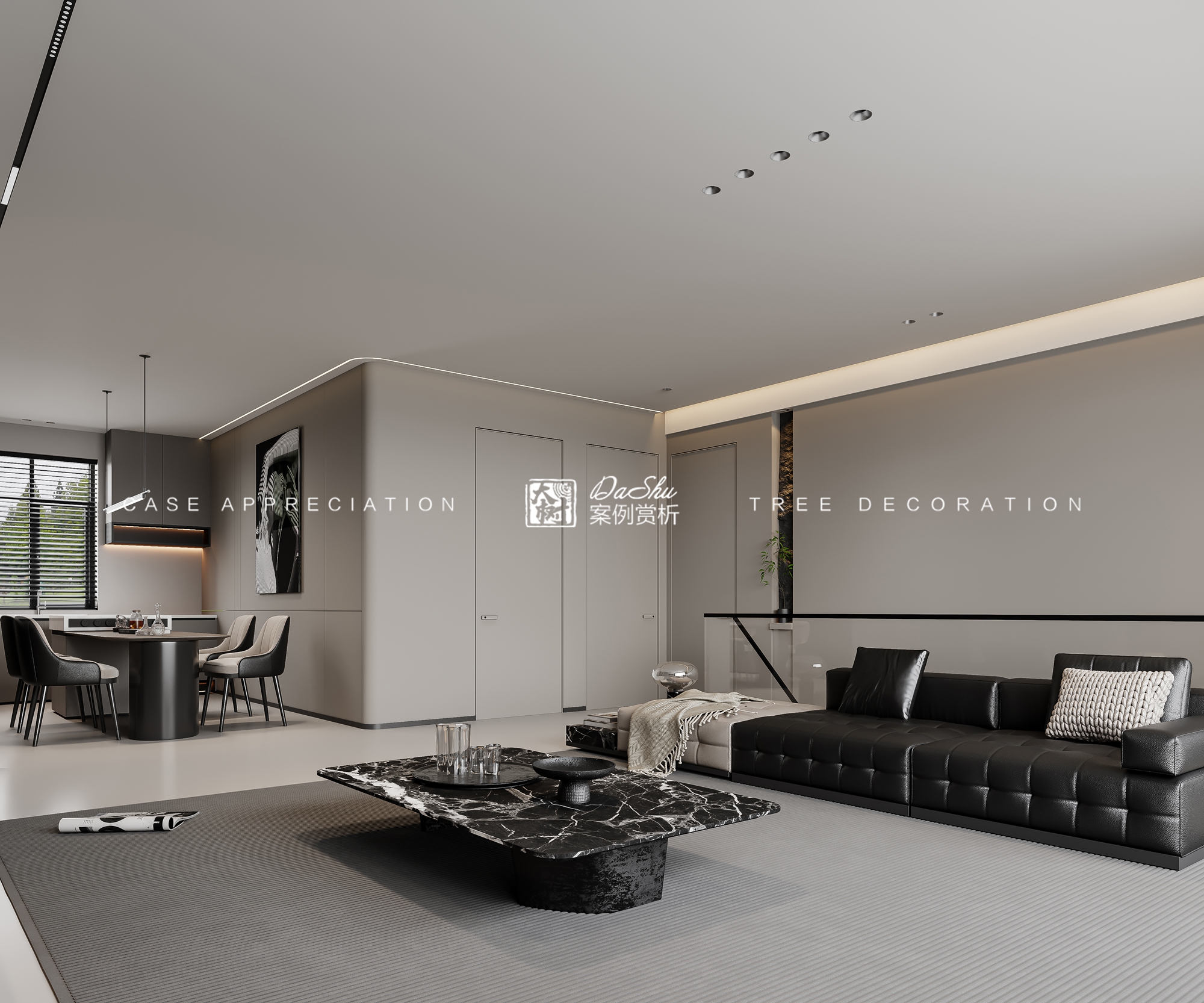 昆侖賦90㎡現(xiàn)代風(fēng)格效果圖