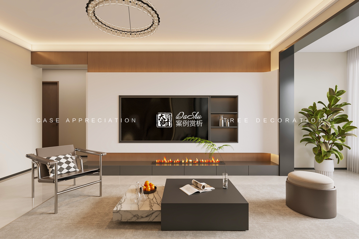 中海云麓公館89㎡意式風格效果圖