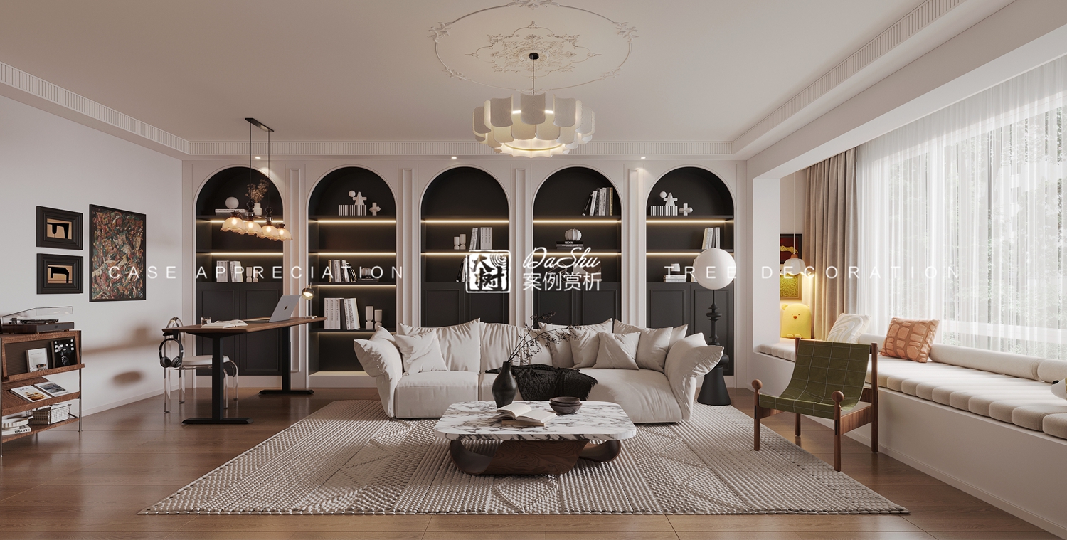 公園麗景100㎡法式風格效果圖