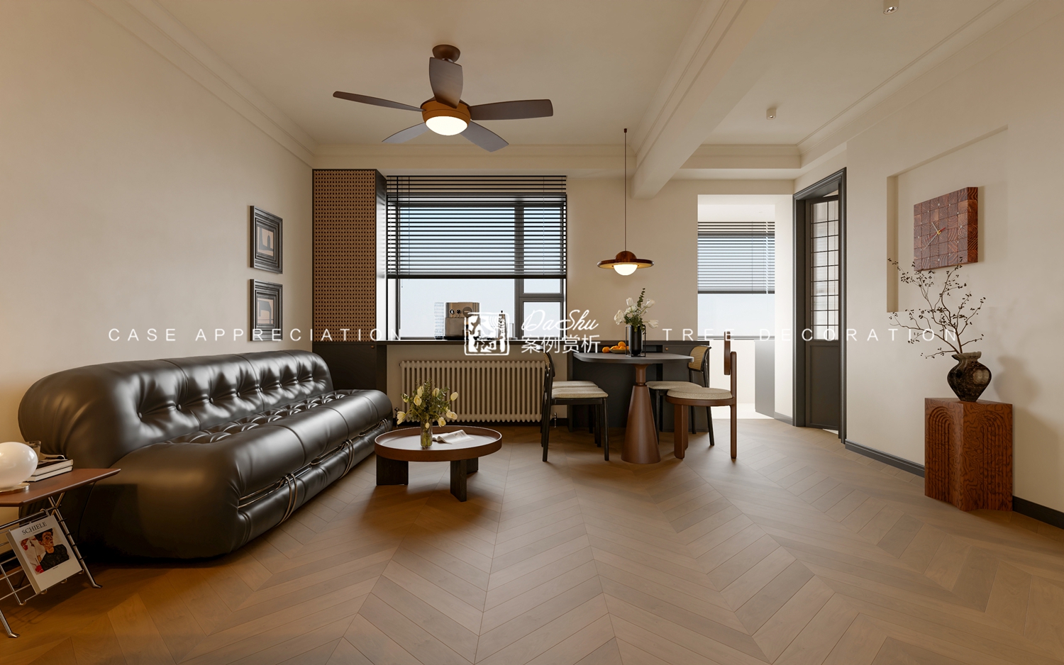 復華小區112㎡極簡法式風效果圖