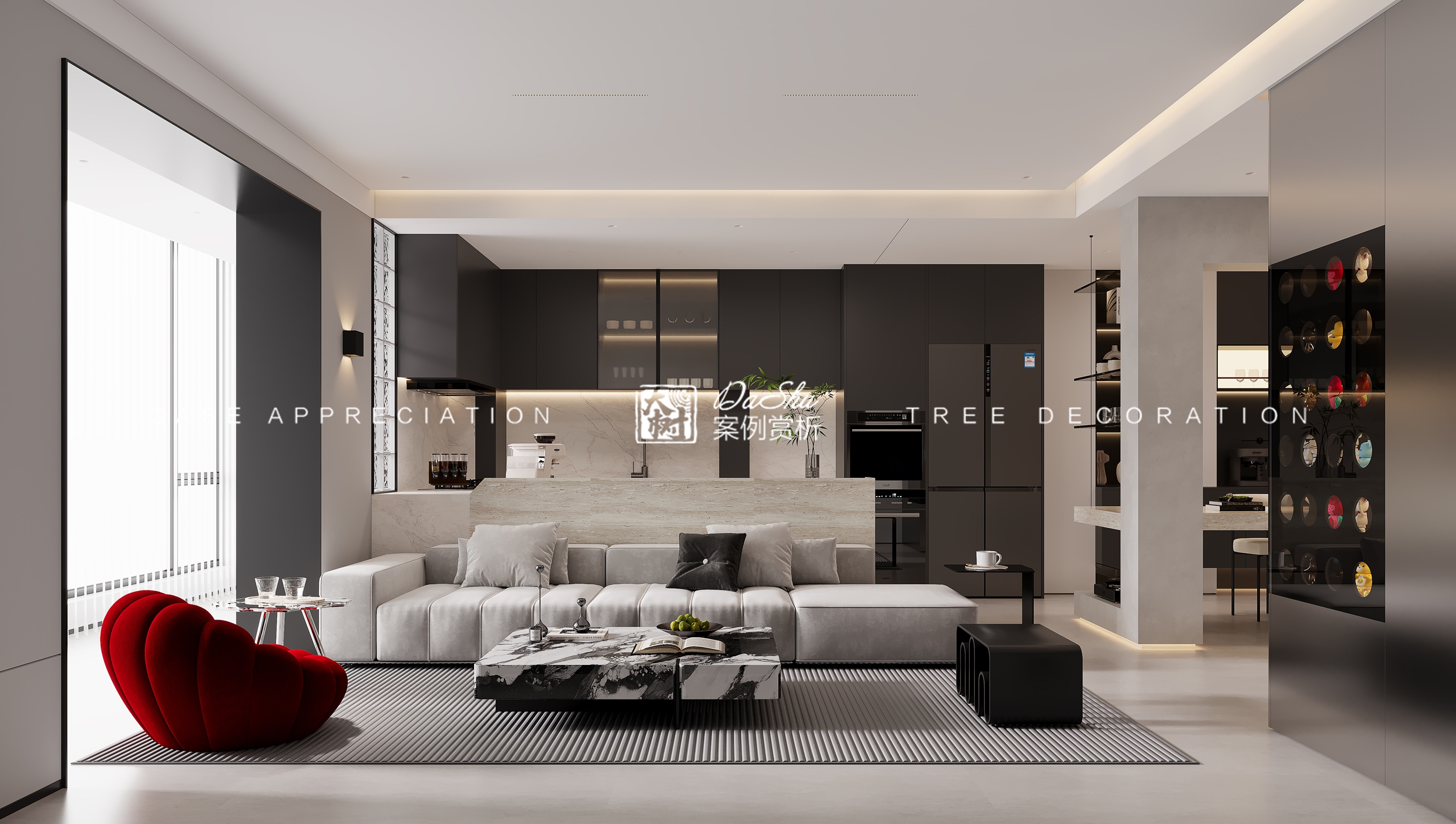 風(fēng)車小鎮(zhèn)110㎡意式風(fēng)格效果圖