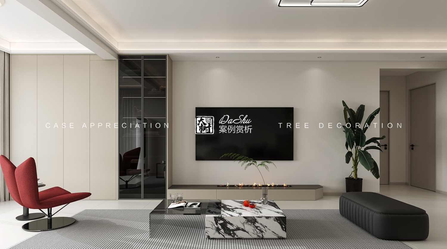 玫瑰灣89㎡現代風格效果圖